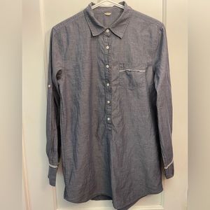 J Crew gray long sleeve 100% cotton tunic size small